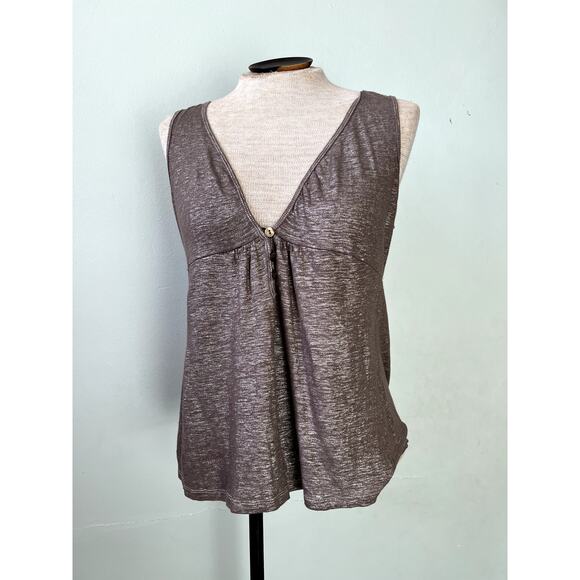 90s/Y2K Vintage Linen Shimmer Tank Top by Lida Baday - Size Large - Picture 1 of 8